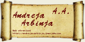 Andreja Arbinja vizit kartica